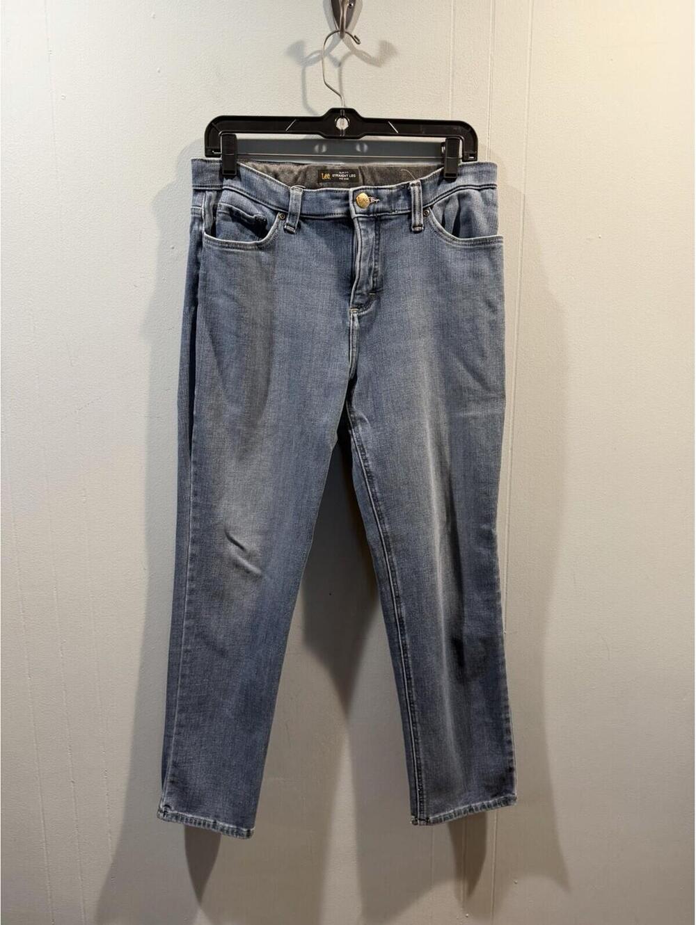 Womens Lee Jeans Slim Fit Size 12 Medium Straight Leg Mid Rise